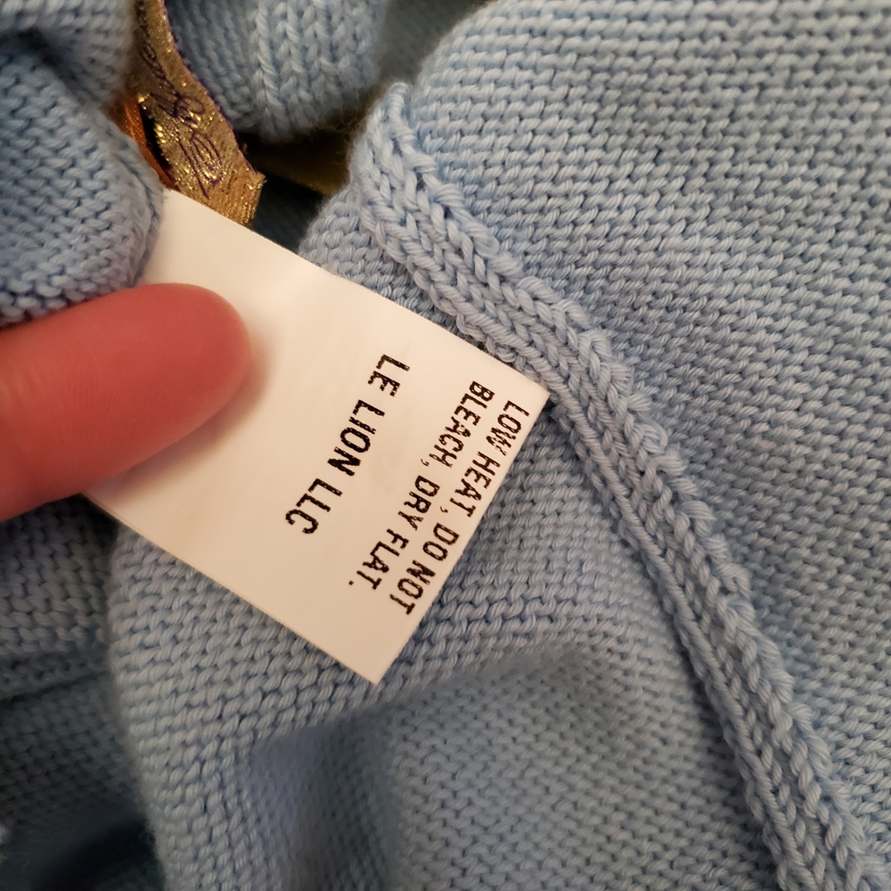 Le Lion Cardigan Size Medium Tie Front - Picture 9 of 10